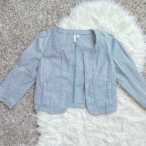 Frenchi | Blue & White Pinstripe Bolero Jacket